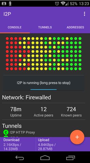 I2p android console
