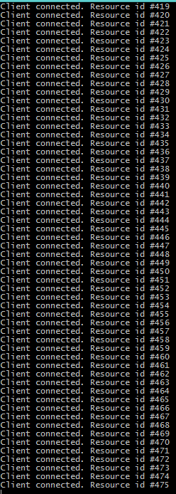 logs of WebSocket server