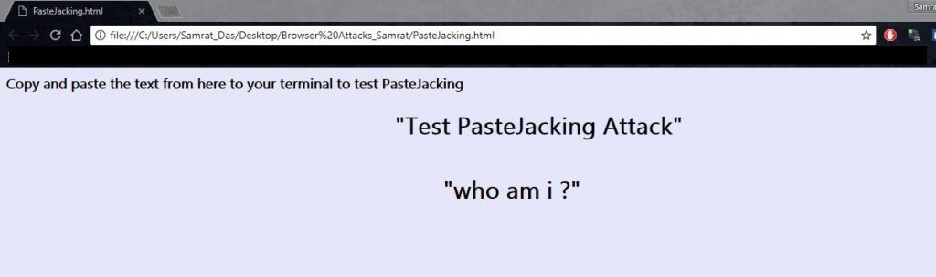 PasteJacking Page