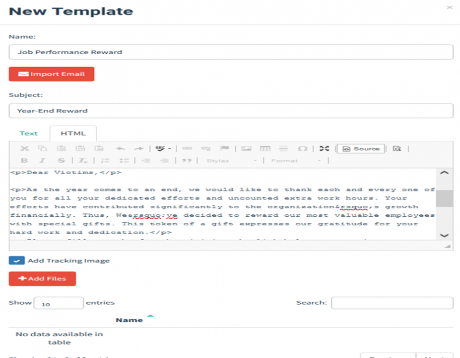Create new email template easily with GoPhish 
