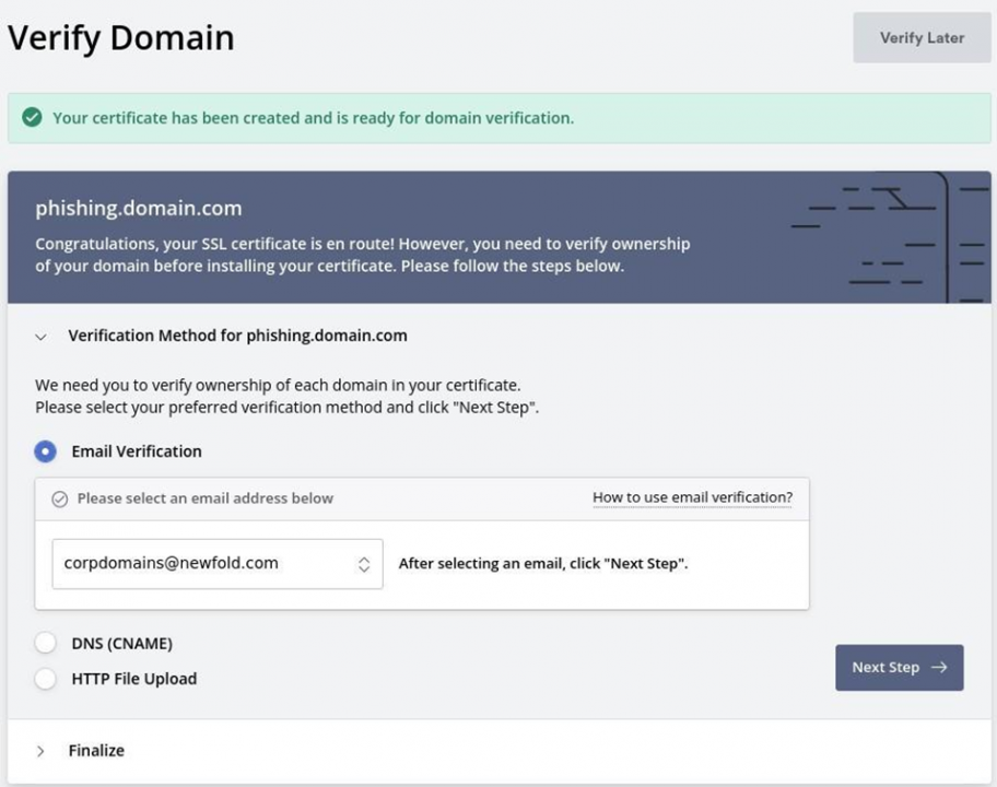  Domain verification is easy with GoPhish
