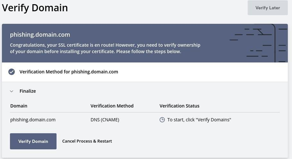  GoPhish Domain verification