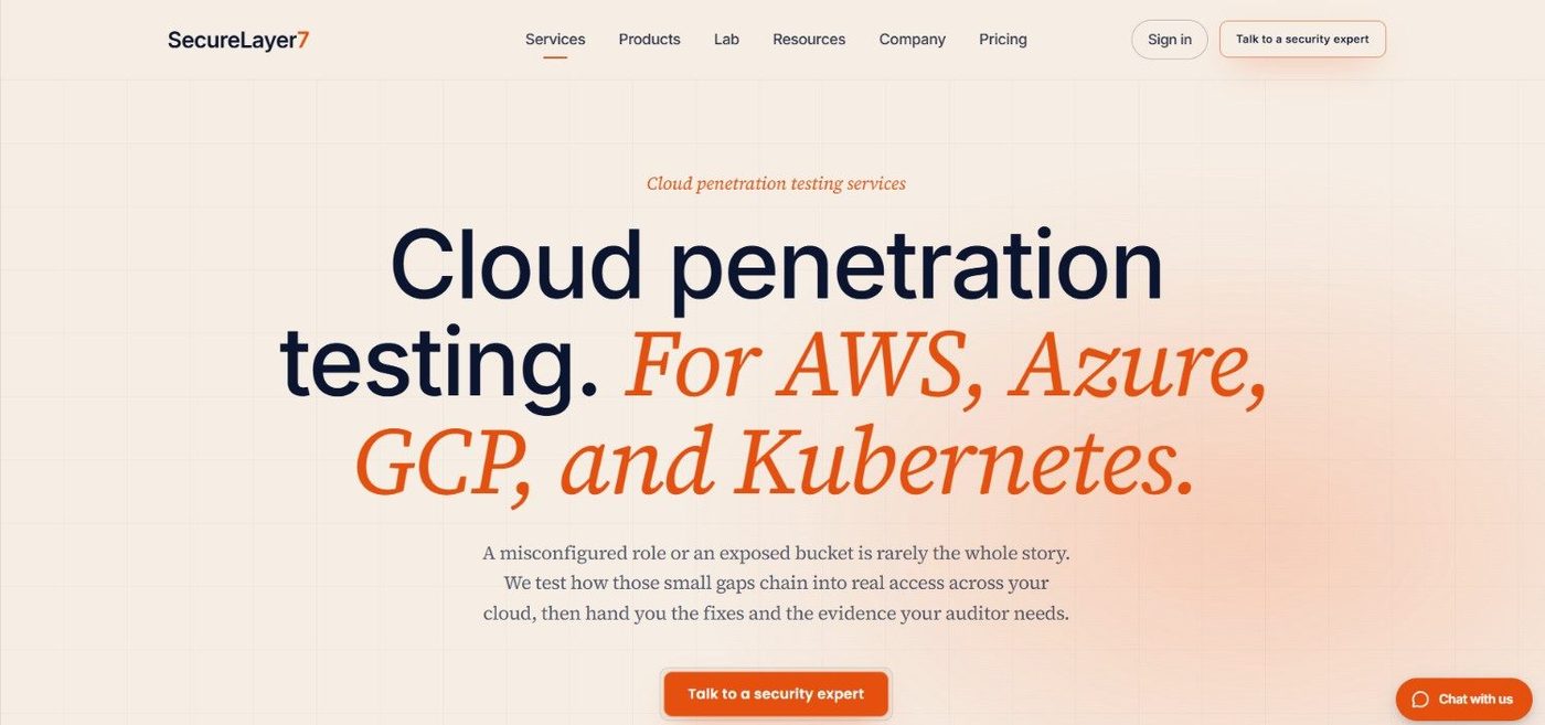 securelayer7 cloud pentesting company