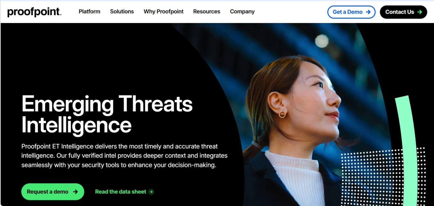 Proofpoint Emerging Threat Intelligence screenshot
