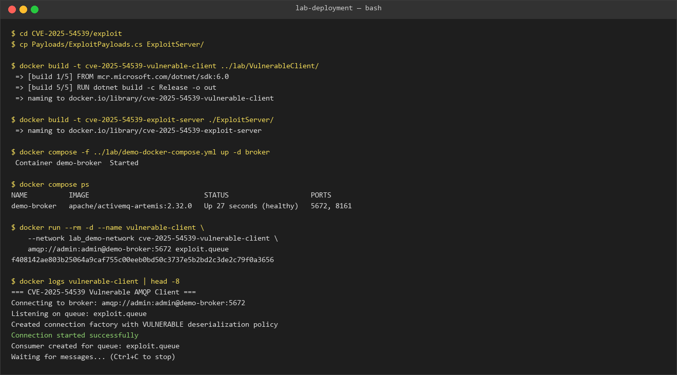 Build and run lab deployment