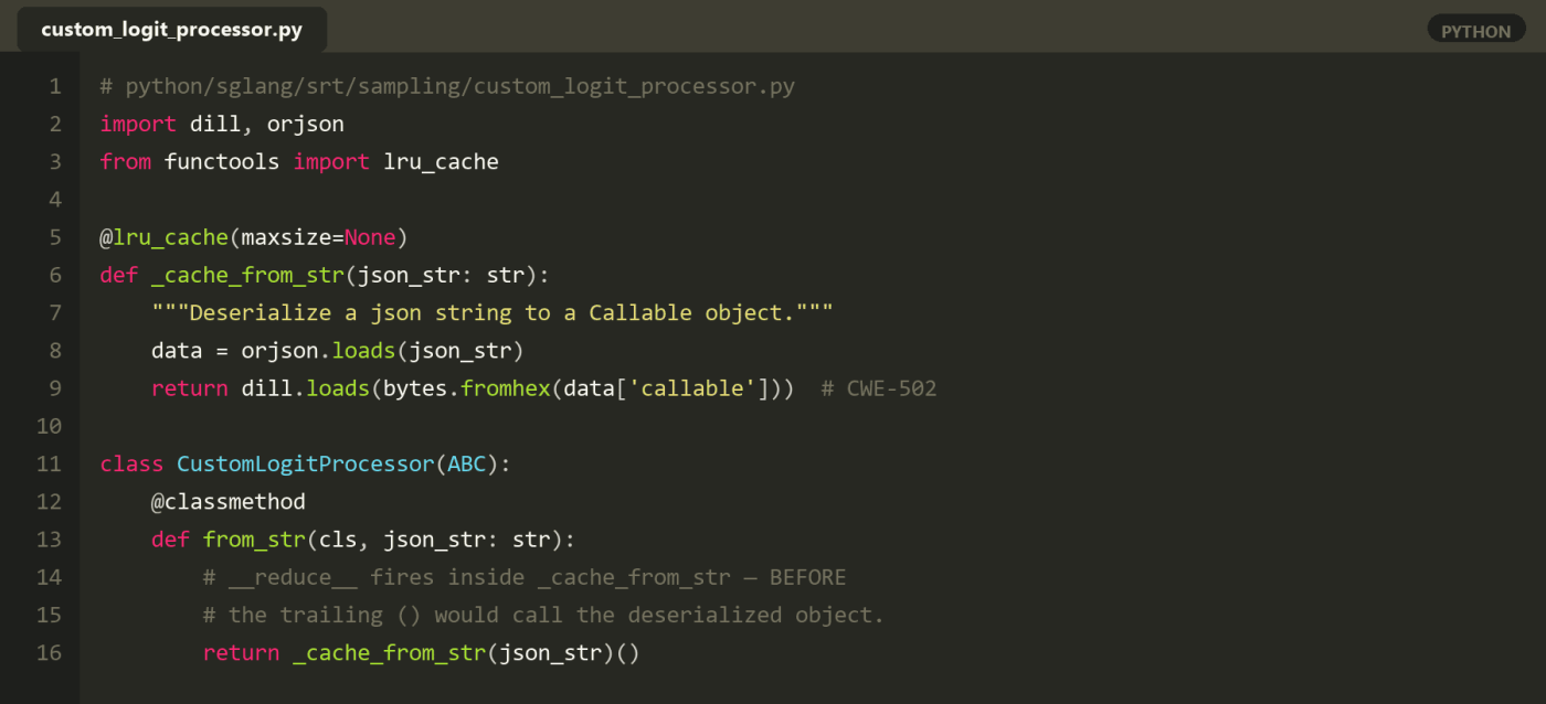 vulnerable code