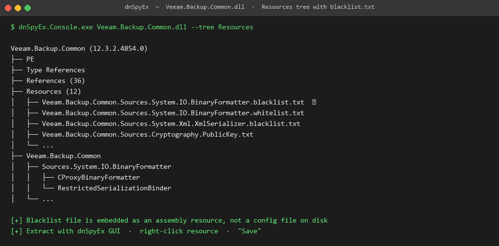 dnSpyEx tree view of Veeam.Backup