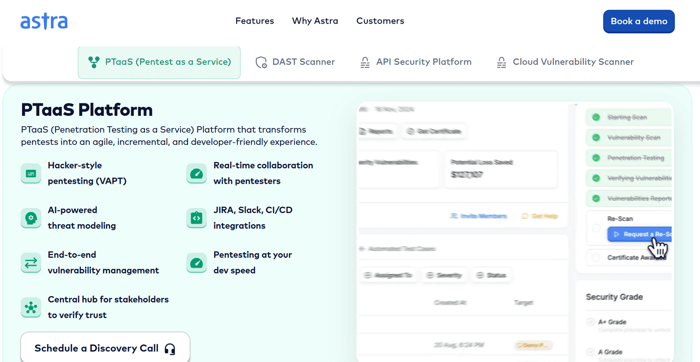 astra security ptaas platform 